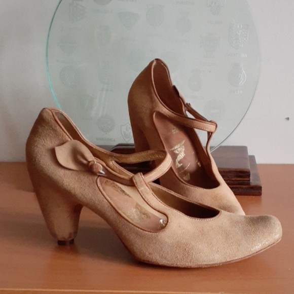 Tracey Neuls Handmade Suede May Jane Heels 38 - Picture 1 of 8